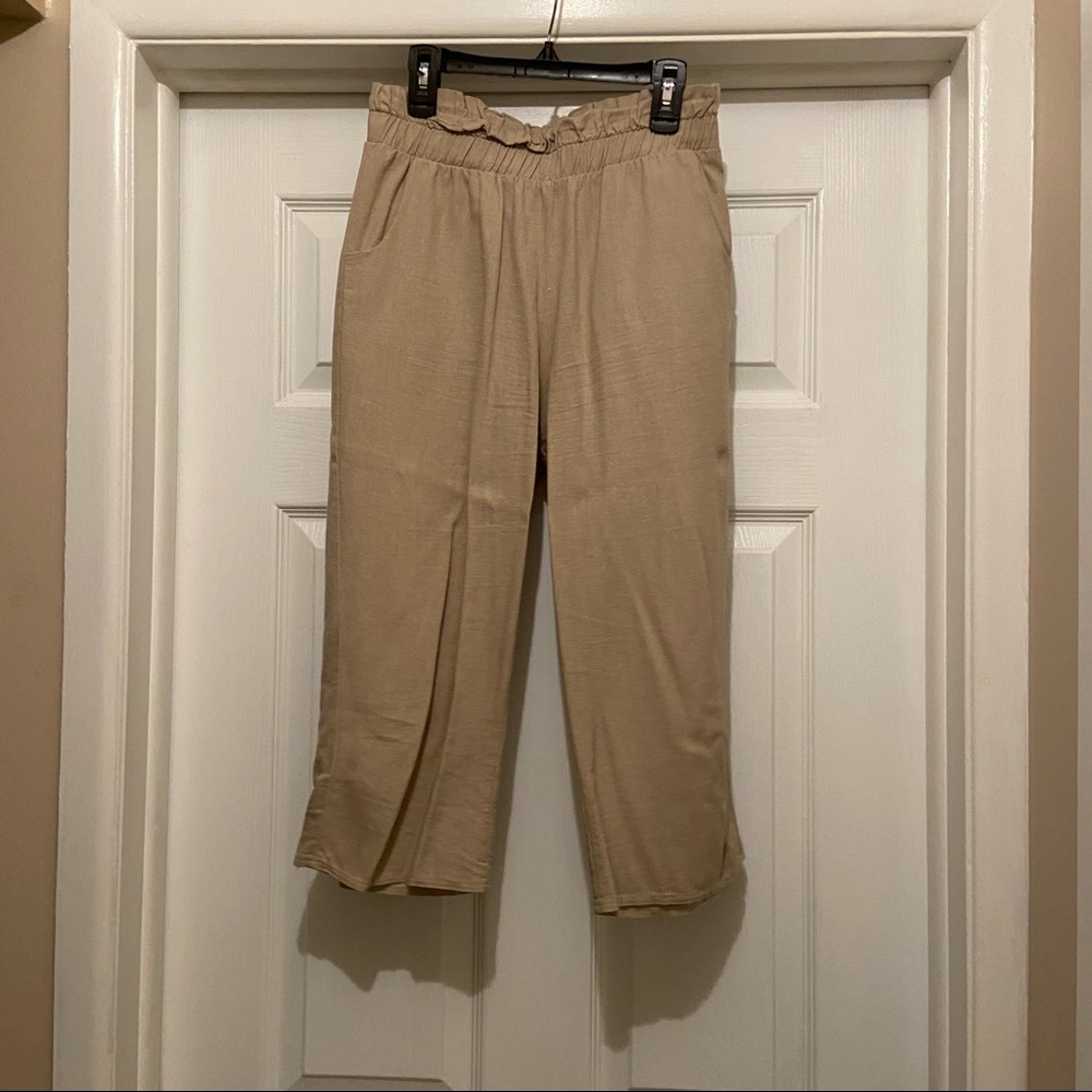 WIDE LEG LINEN TROUSERS